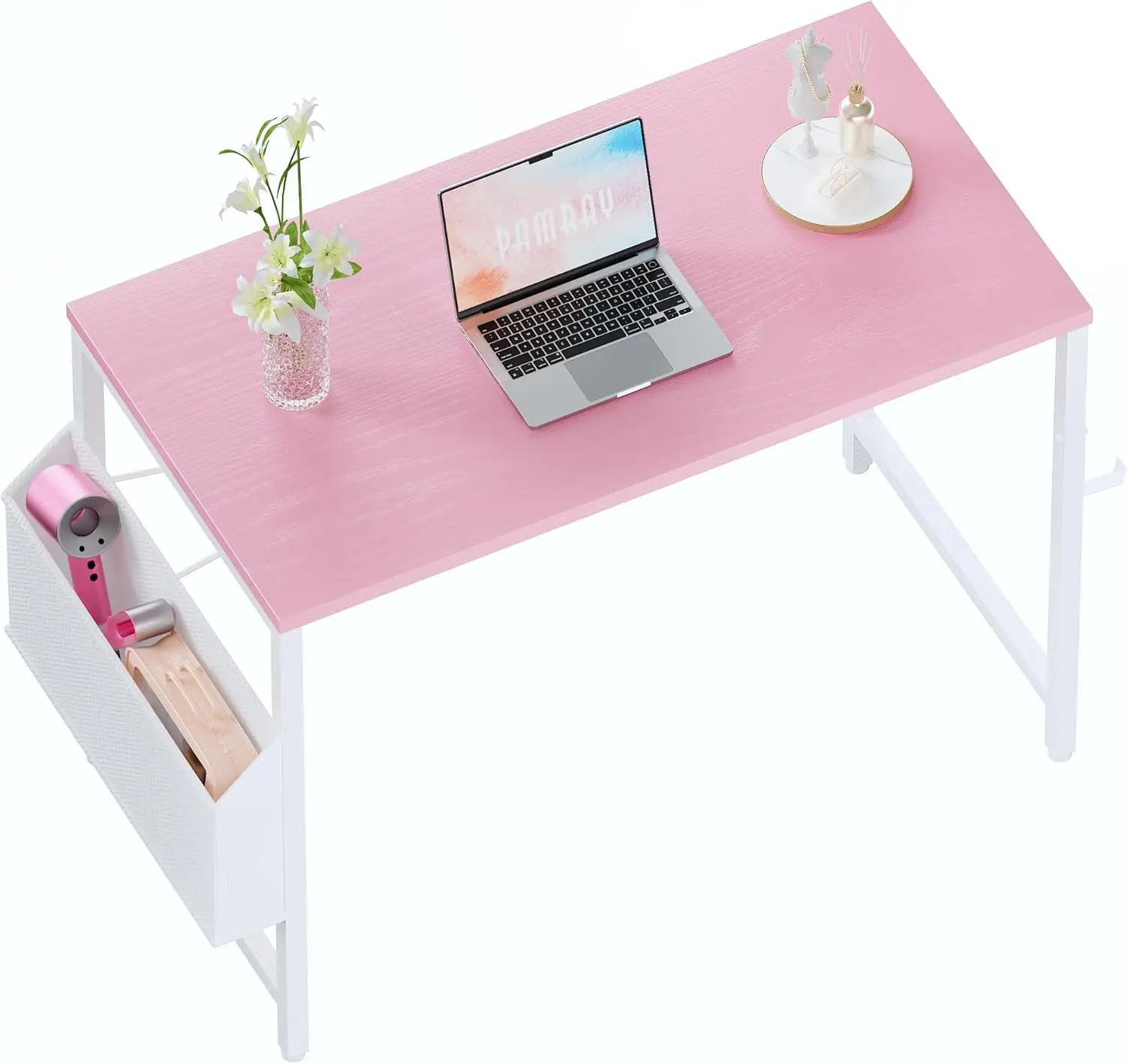 32 Inch Compact Computer Desk with Storage Bag & Headphone Hook for Home Office Study Writing Table