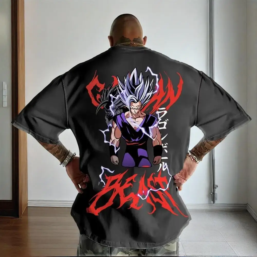 

Dragon Ball Summer Men's T-Shirt Japanese Anime Beast Gohan Cotton Y2K Harajuku Trend Short Sleeve