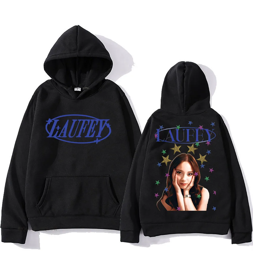 Laufey Women Hooded for Autumn/Winter Fleece Comfortable Sweatshirt Graphic Printing Casual Clothes Moletom Hip Hop Pullovers