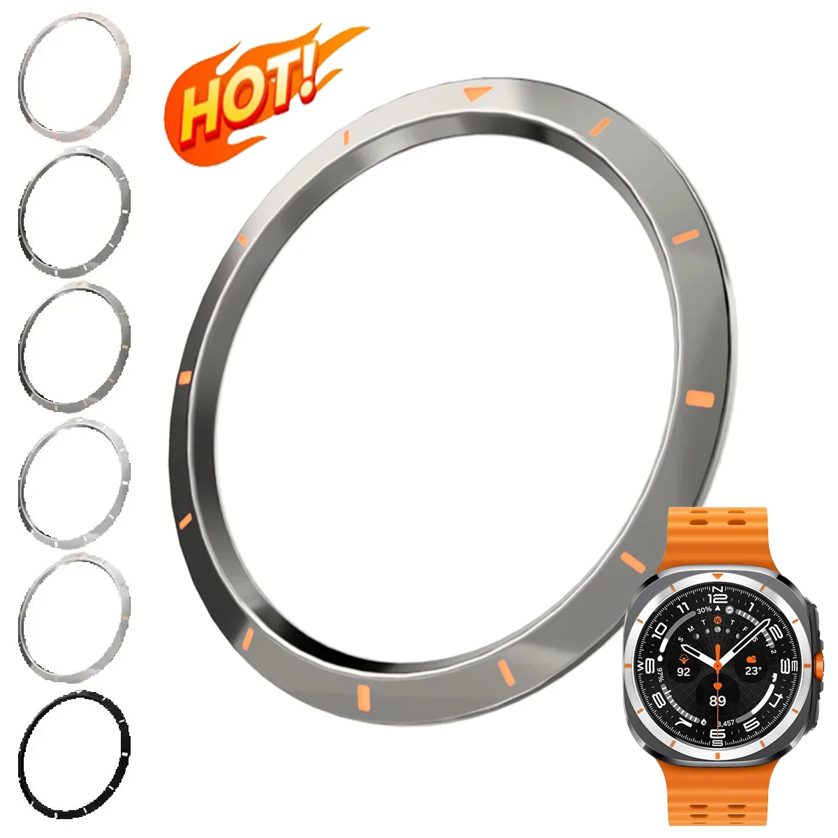 Anéis de Bezel em PC para Samsung Galaxy Watch Ultra2025 47MM 7/8 Ultra, Proteção de Bezel em PC, Capa Decorativa Protetora para Relógio