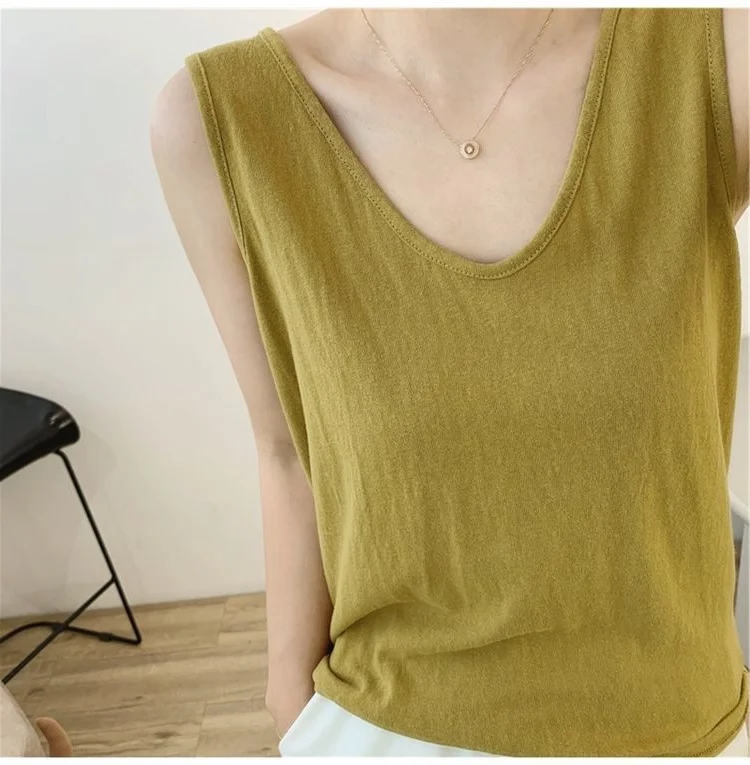 

plus Size Women's V-Neck Tank Top Loose Casual Sleeveless Vest Summer Outerwear Comfortable Breathable Base Shirt