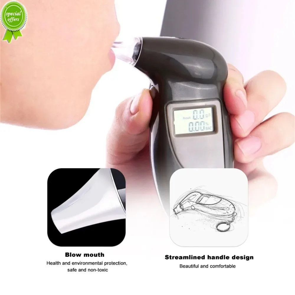 

Lcd Display Digital Alcohol Tester Professional Police Alert Breath Alcohol Tester Device Breathalyzer Analyzer Detector Test