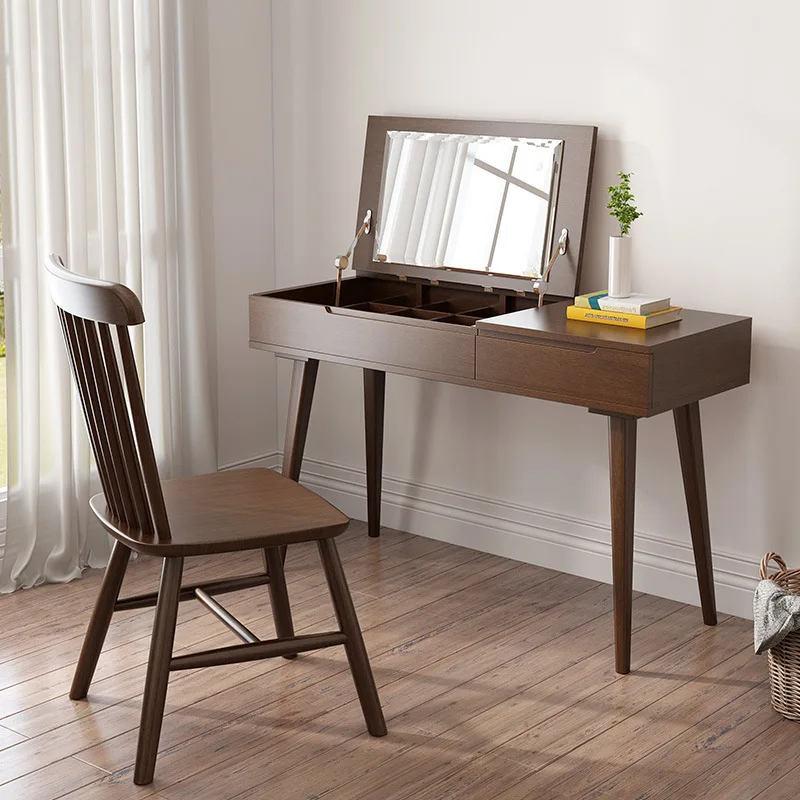 Solid wood dresser, bedroom makeup table, small apartment, mini multi-functional dressing table