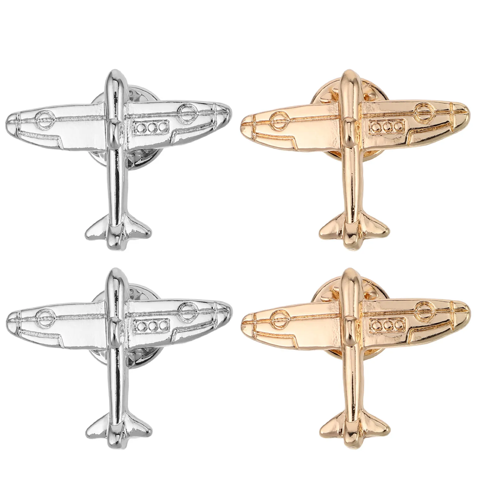 4Pcs Airplane Pin Minimalist Aircraft Brooch Lapel Suit Shirt Hat Backpack Flight Attendant Accessories Airplane Pin