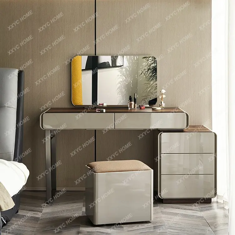 To Modern Simple Small Apartment Bedroom Piano Paint Telescopic Locker Dresser Makeup Table Makeup Table Desk