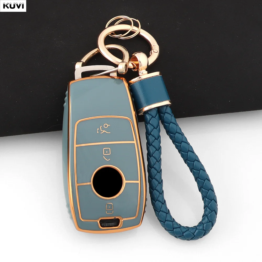 Fashion TPU Style Car Key Case Cover For Mercedes Benz A C E S G Class GLC CLE CLA GLB GLS W177 W205 W213 W222 X167 AMG Keyless - view 2