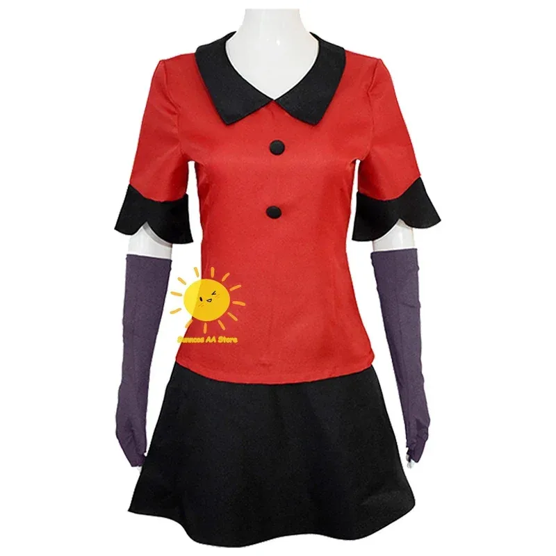AD1 Hotel Anime Hazbin Vaggie Cosplay Kostüm Vaggie Uniform Cos Erwachsene Frauen Mädchen Party Teufel Radio Dämon Karneval Geburtstag5@rD ~