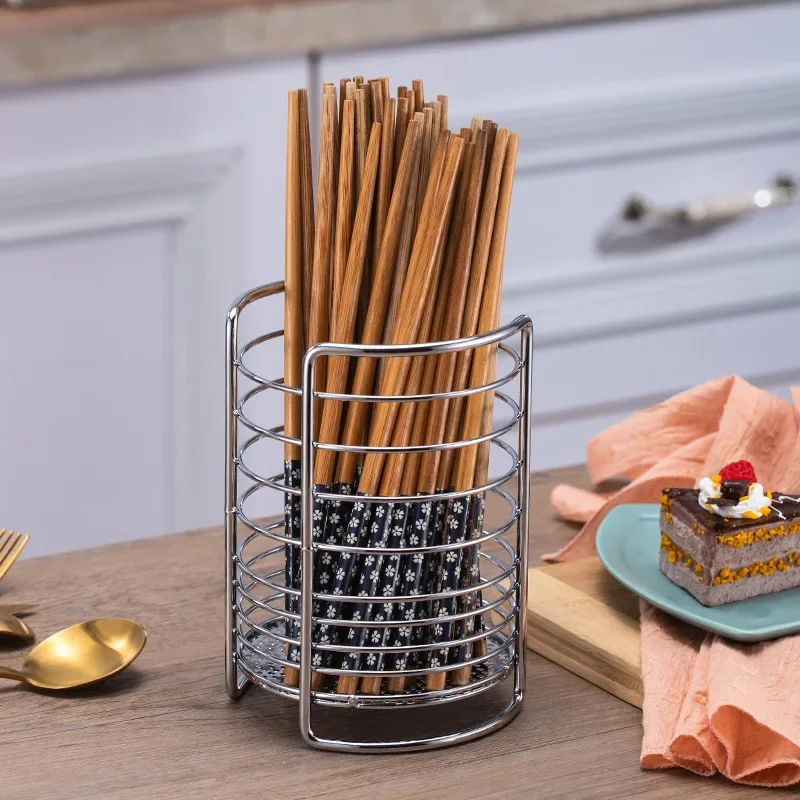 Table Top Shelf Household Kitchen Tableware Creative Beautiful Kitchen Square Single Lattice Iron Carbon Steel Chopsticks