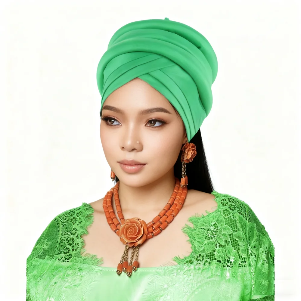 

Многослойные повязки на голову со скрещенным лобом, мусульманские африканские головные уборы геле, тюрбан, женский чепчик, повязка на голову, Нигерия, свадебная вечеринка, гелевые