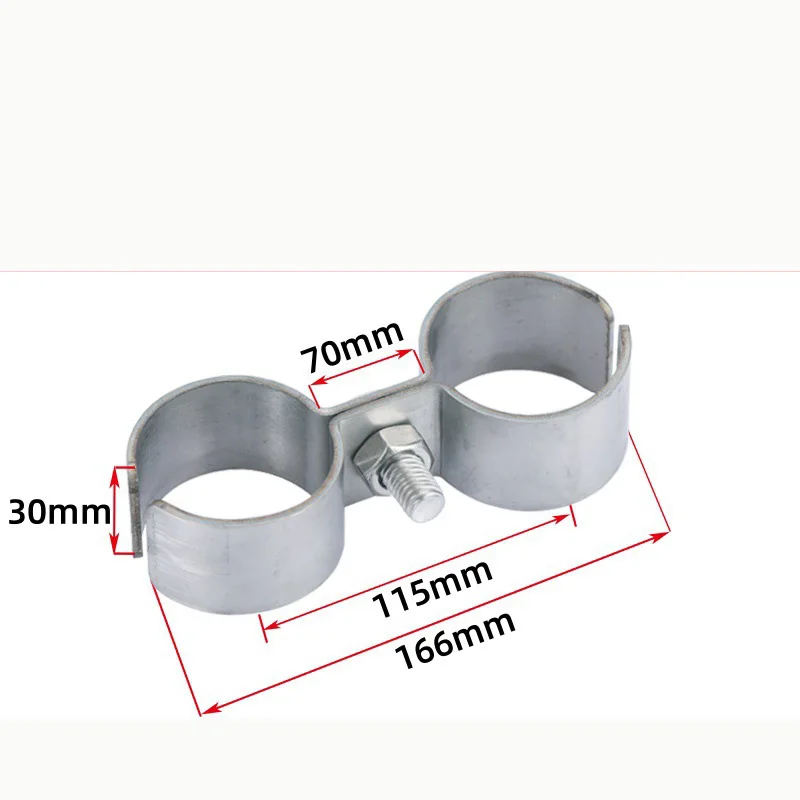 304 Stainless Steel Dual Pipe Clamp Set for 42mm and 50mm Pipes with M8 Bolts Figure Eight Design for Plumbing HVAC Systems