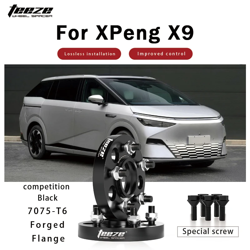 

Teeze 2/4pcs 5x112 CB 60.1 M14*1.5 Hub Centric Black Forged wheel spacer For XPeng X9 Flange Plate 15/20/25mm