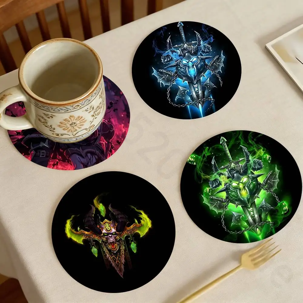 

W-World Of W-Warcraft Wooden Theme Desktop Heat Mats Home Decor Coffee Mug Coasters For Office Restaurant