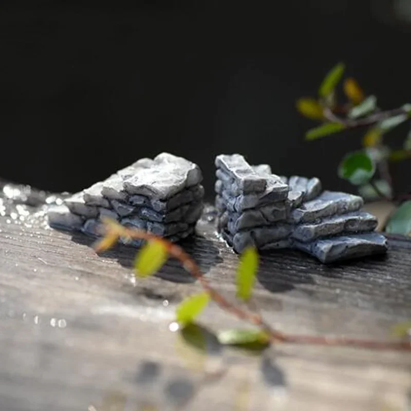 5pc Stone Stairs Figures Miniature Figurine Mini Fairy Garden Micro Landscape Tank Animal Statue Craft