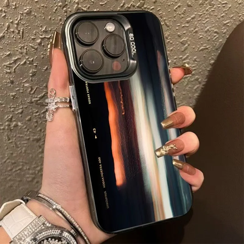 

Creative Light and Shadow Phone Case for iPhone 16 15 14 13 12 11 Pro/ Max/Plus Anti-Fingerprint Anti-Shock Rear Cover