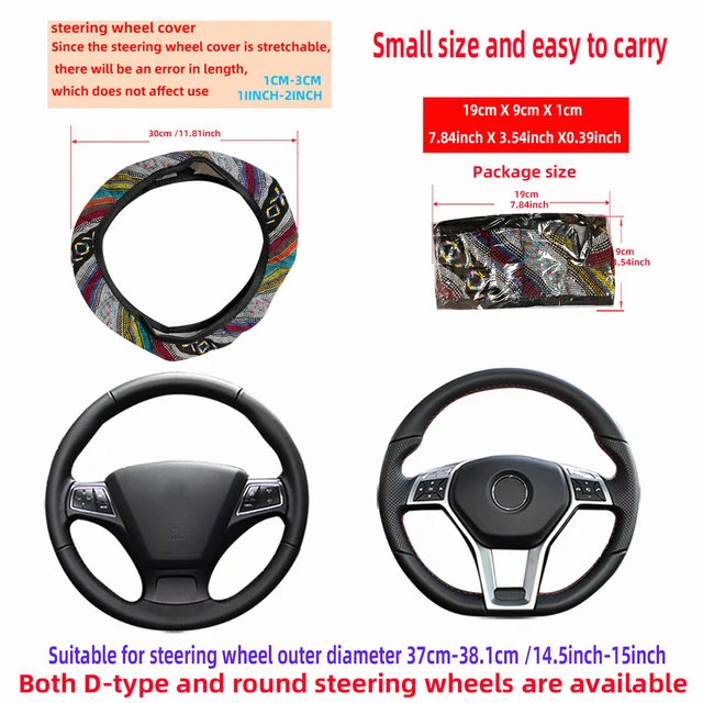 Linen Boho Steering Cover 3
