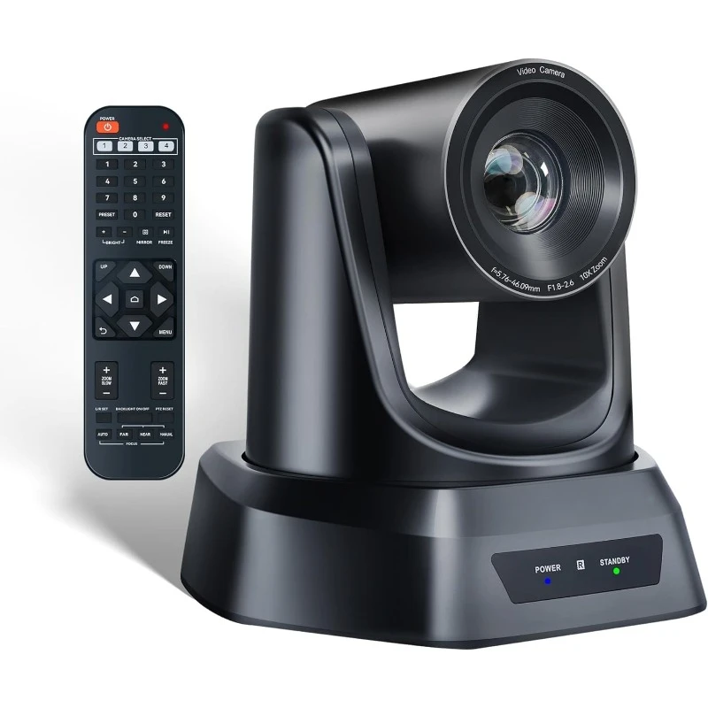 HDMI/USB PTZ Camera 10X Optical Zoom 60fps 1080P Video Live Streaming Meeting Online Learn with Zoom Skype OBS and More