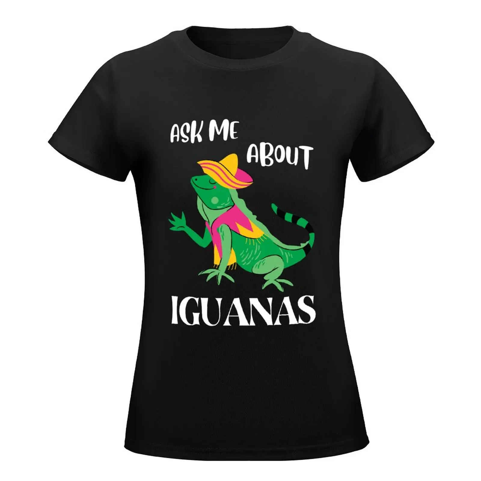 Ask me about Iguanas funny T-Shirt lady clothes shirts graphic tees Aesthetic clothing clothes for Women