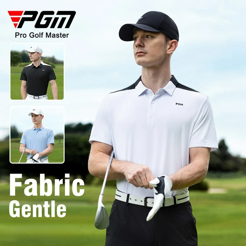 

PGM Golf Wear for Men Short Sleeve Quick Drying Fit Fabric Summer Casual Sport Clothing Outdoor Polo T Shirt YF679