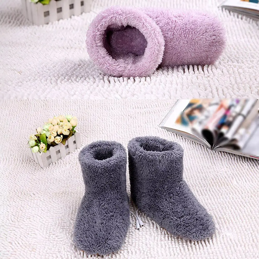 Unisex Comfortable Washable Plush Electric Heated Shoes Warm Foot Foot Warmer Shoes Winter Warming Slipper