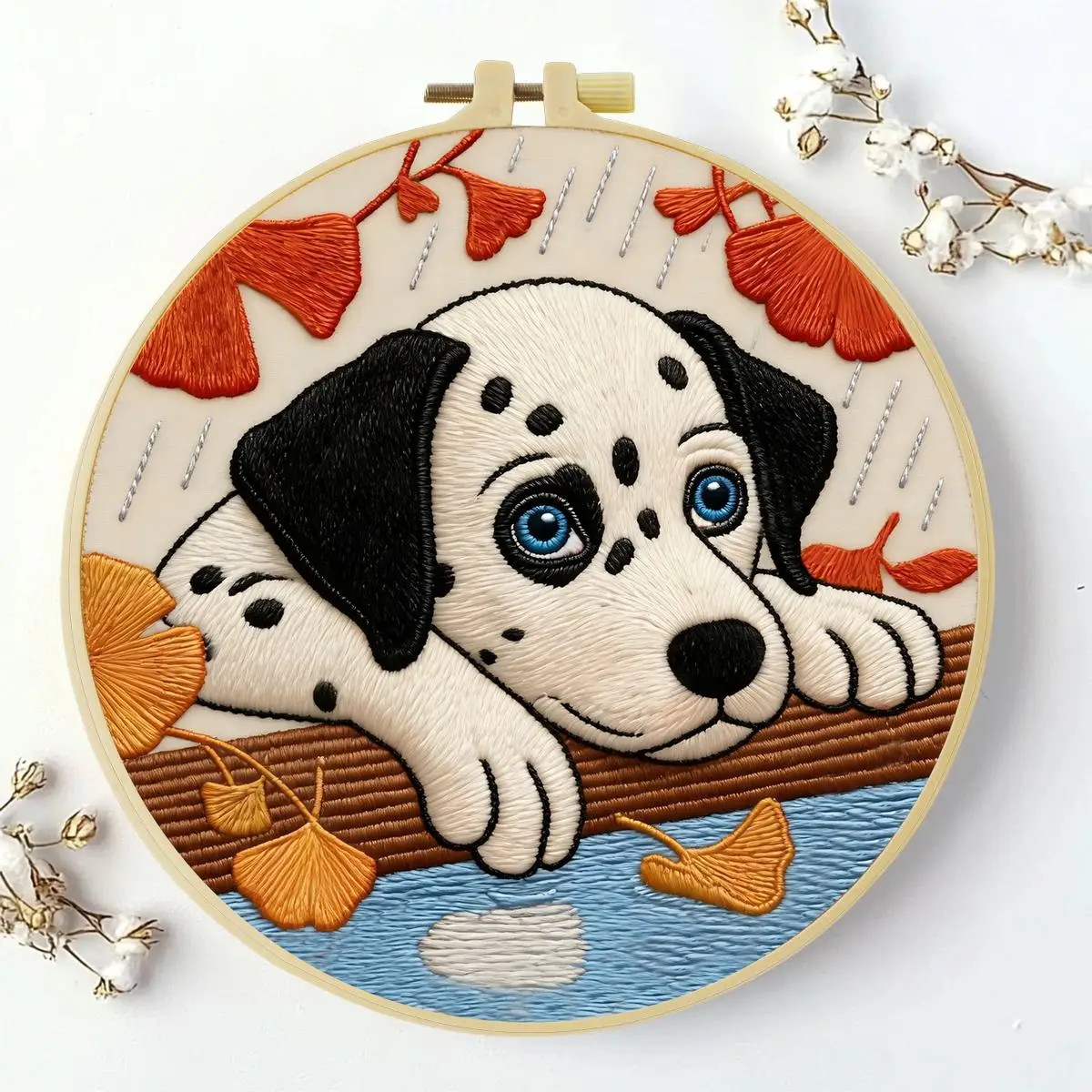 1 Stück 20X20CM/15X15CM 7,87/6,3 Zoll Dalmatiner Hund Stickerei Starter-Kit DIY-Kit DIY-Stickerei-Set Handarbeiten Nähkunst – Detail 2