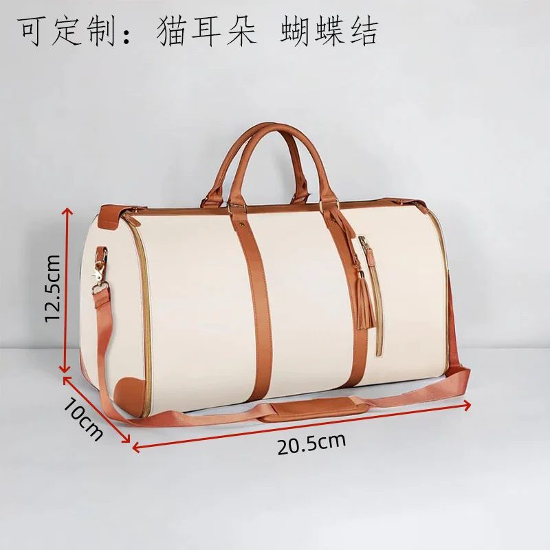 LBS طوي المرأة السفر مريحة حمل على الملابس حقيبة كبيرة بولي Leather الجلود القماش الخشن حقيبة المرأة حقيبة سفر الأعمال