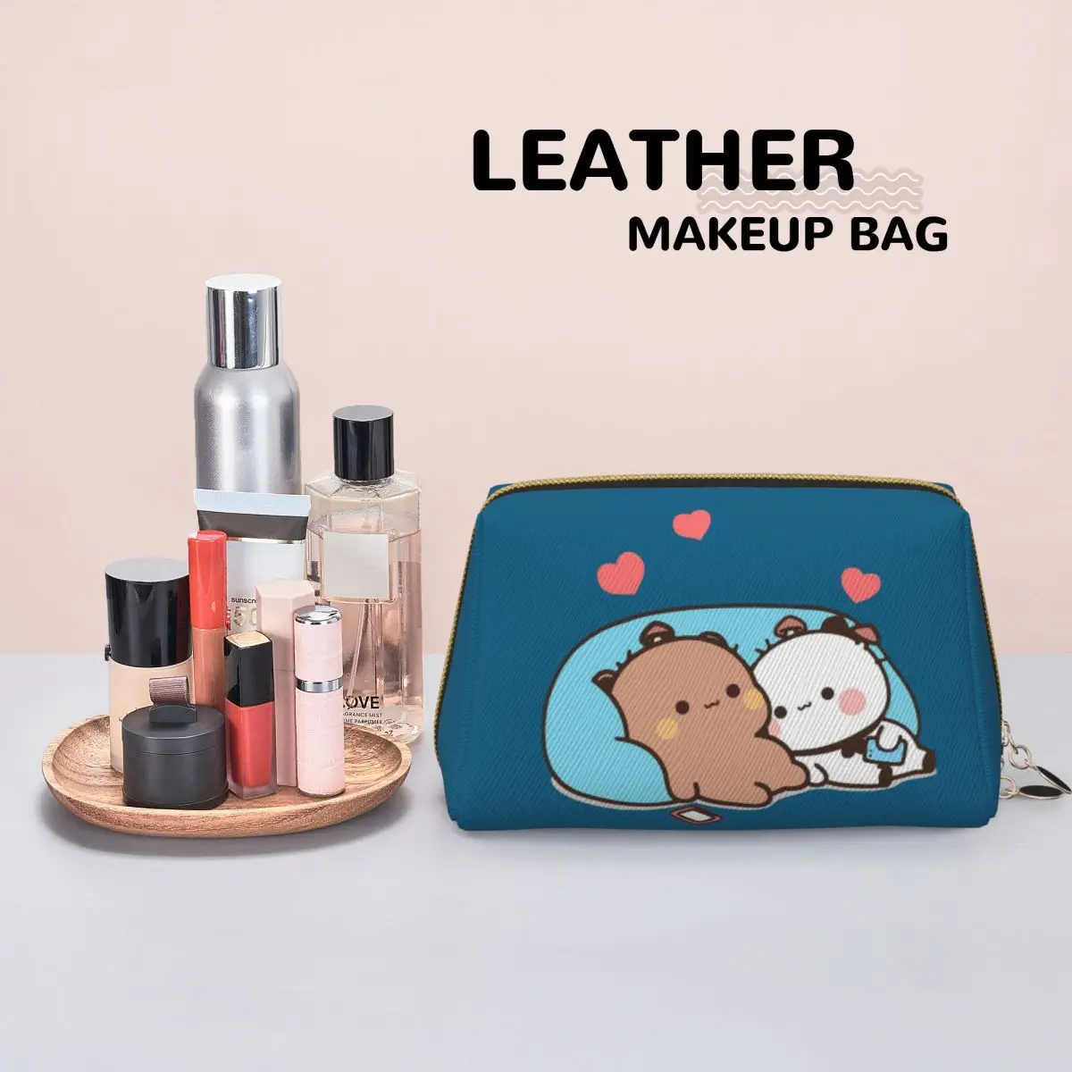Bubu Dudu Panda Bears Cartoon Women Cosmetic Bag Travel Makeup Organizer Pouch Toiletry Storage Dopp Kit Box