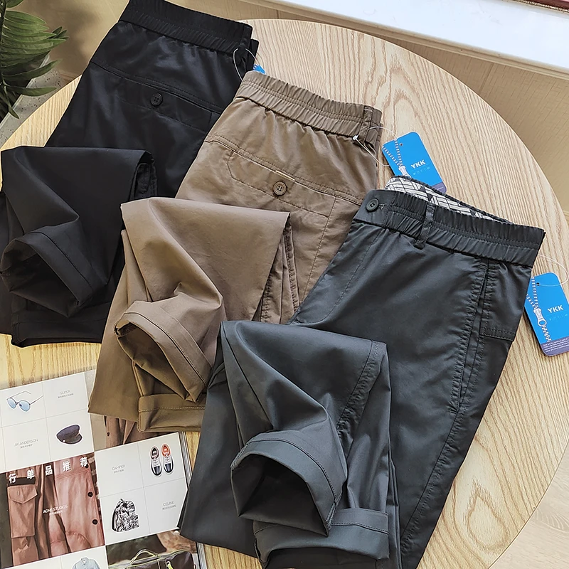

Мужские повседневные брюки с эластичной резинкой на талии, 3D-крой, весна-лето, новинка, модные, для городской молодежи