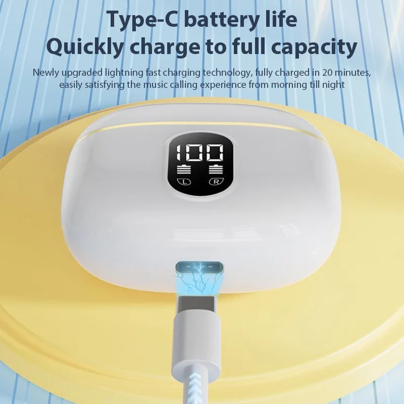 سماعة أذن لاسلكية HIFI صوت ستيريو بلوتوث 5.3 سماعات عرض الطاقة سماعات أذن للحد من الضوضاء لسماعات iPhone وسامسونج