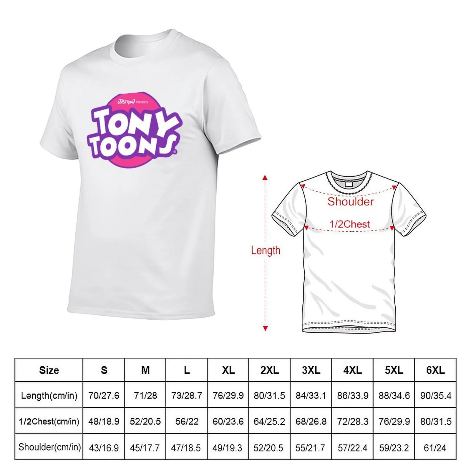TonyToons Cartoon Logo T-Shirt man clothes Short sleeve tee men workout shirt