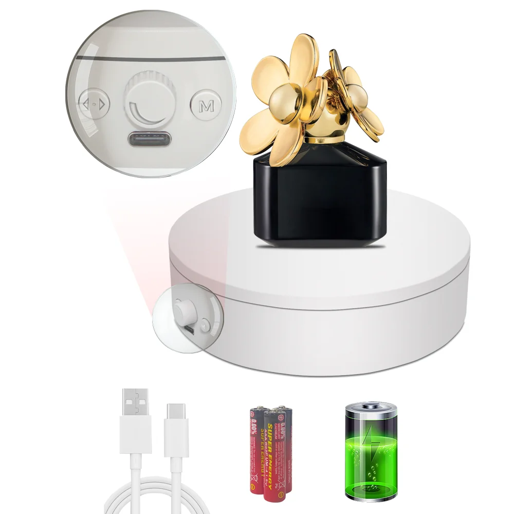 MT150MGEL 360 Degree Rotating Turntable, Rechargeable Multi-Mode Rotation, Knob Speed Swing Rotating Electric Display Stand.
