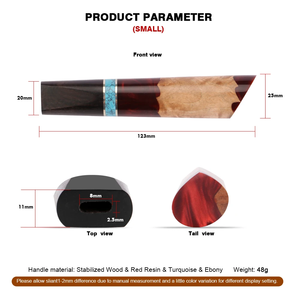 Japanese Exquisite Stabilized Wood Resin Handle Heart-shaped Knife Handle DIY Chef Kitchen Knife Factory Customized Knife Handle view 2