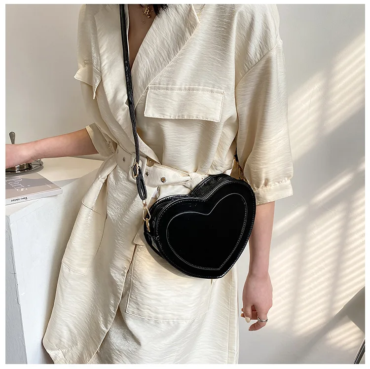 Fashion Heart Shape Crossbody Bags for Women New Solid Pu Leather Shoulder Bag Casual Ladies Handbags Designer Women Bags сумка