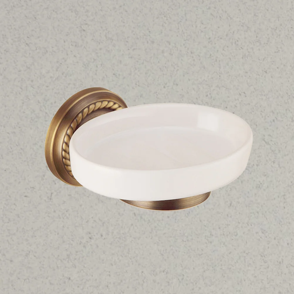 طبق صابون من السيراميك النحاسي، حامل مثبت على الحائط، ملحقات حمام أنيقة، تصميم موفر للمساحة، حامل صابون