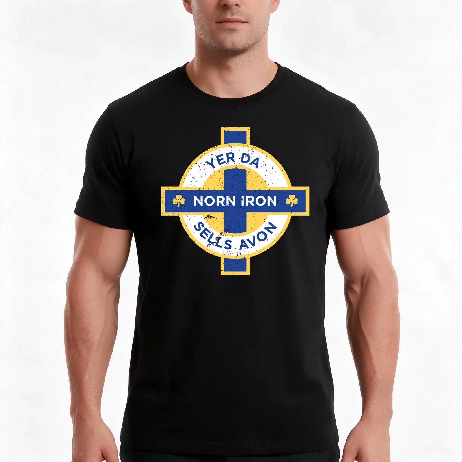 Northern Ireland Norn Iron Yer Da Sells Avon T-Shirt, Summer Casual Cotton Tee, Oversized Streetwear Tops, Vintage Graphic Print