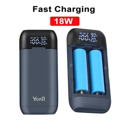 18W Fast Charging Case 18650 Battery Charger Case DIY Power Bank Box QC3.0 PD Portable for 18650 217000 20700 Lithium Batteries