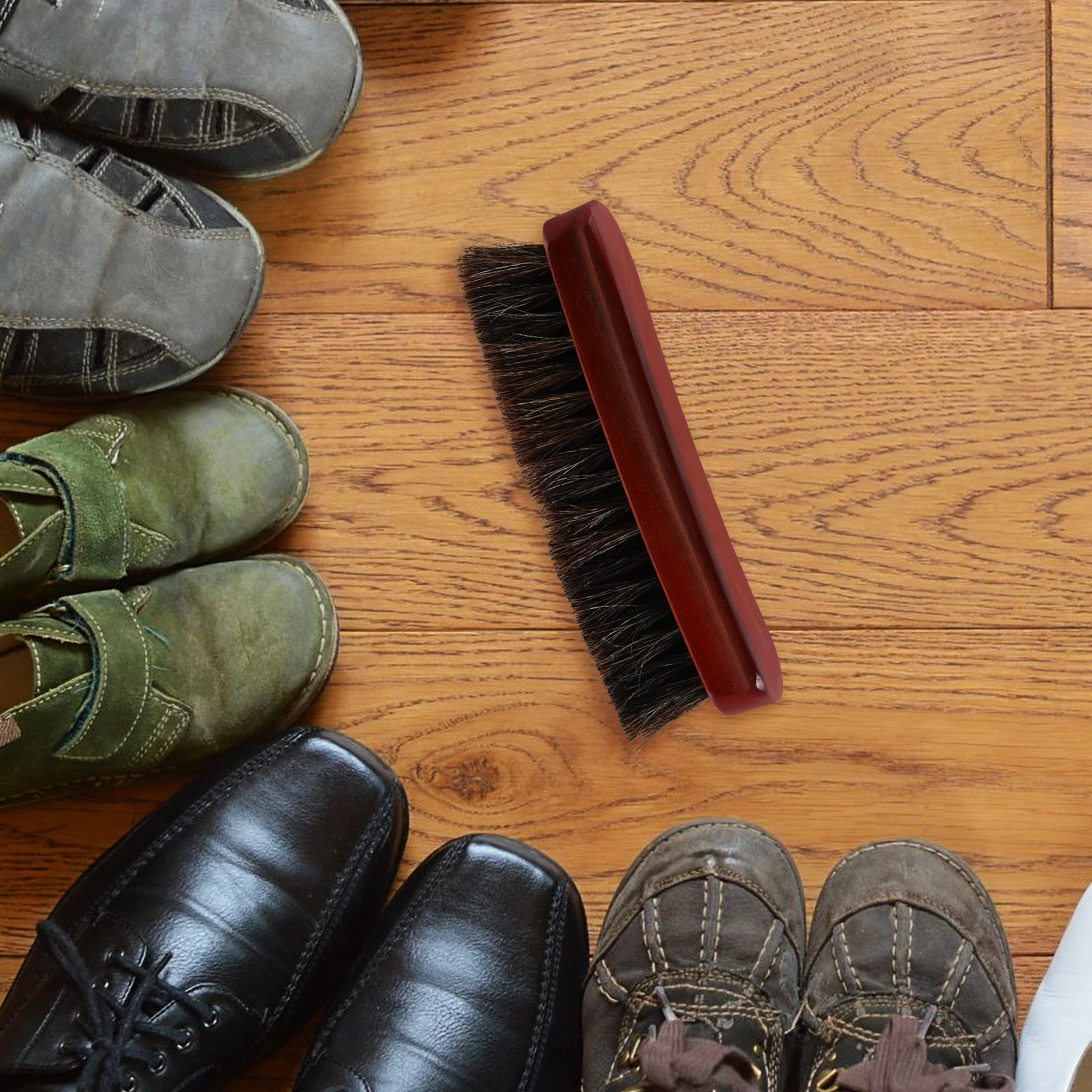 

Wooden Horse Hair Brush Handheld Scrub for Shoe Household Laundry Cleaning Hat Dust Multifunctional Shoes