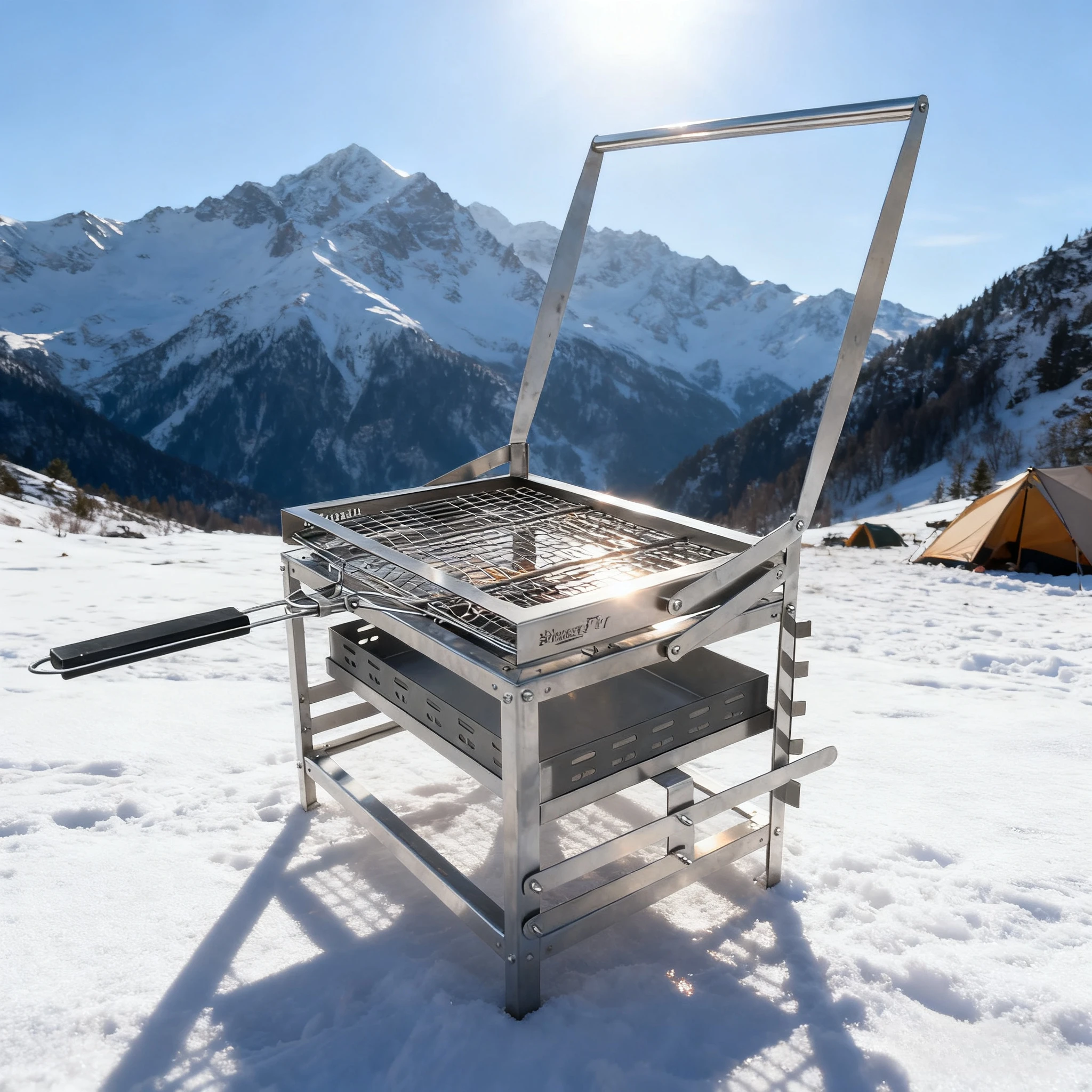 Barbecue Grill with Rotating Grill BlazeFor Efficient Charcoal Barbecue Flip Grill for Family Gatherings
