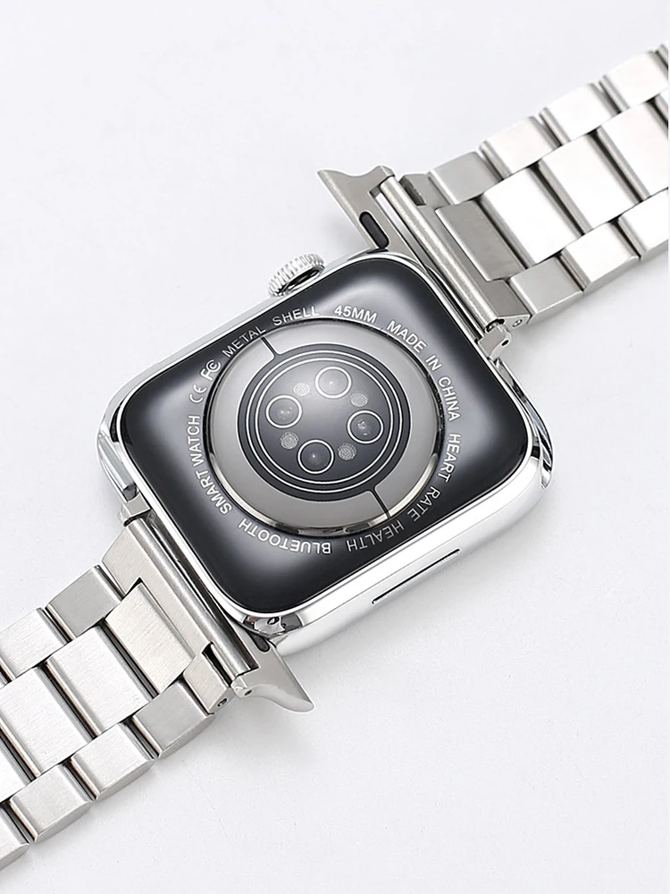 Band For Apple Watch Ultra 49mm 7 8 41mm 45mm 38/40mm 42/44mm Starlight Titanium Color Strap For iWatch 6 SE 5 4 Steel Bracelet