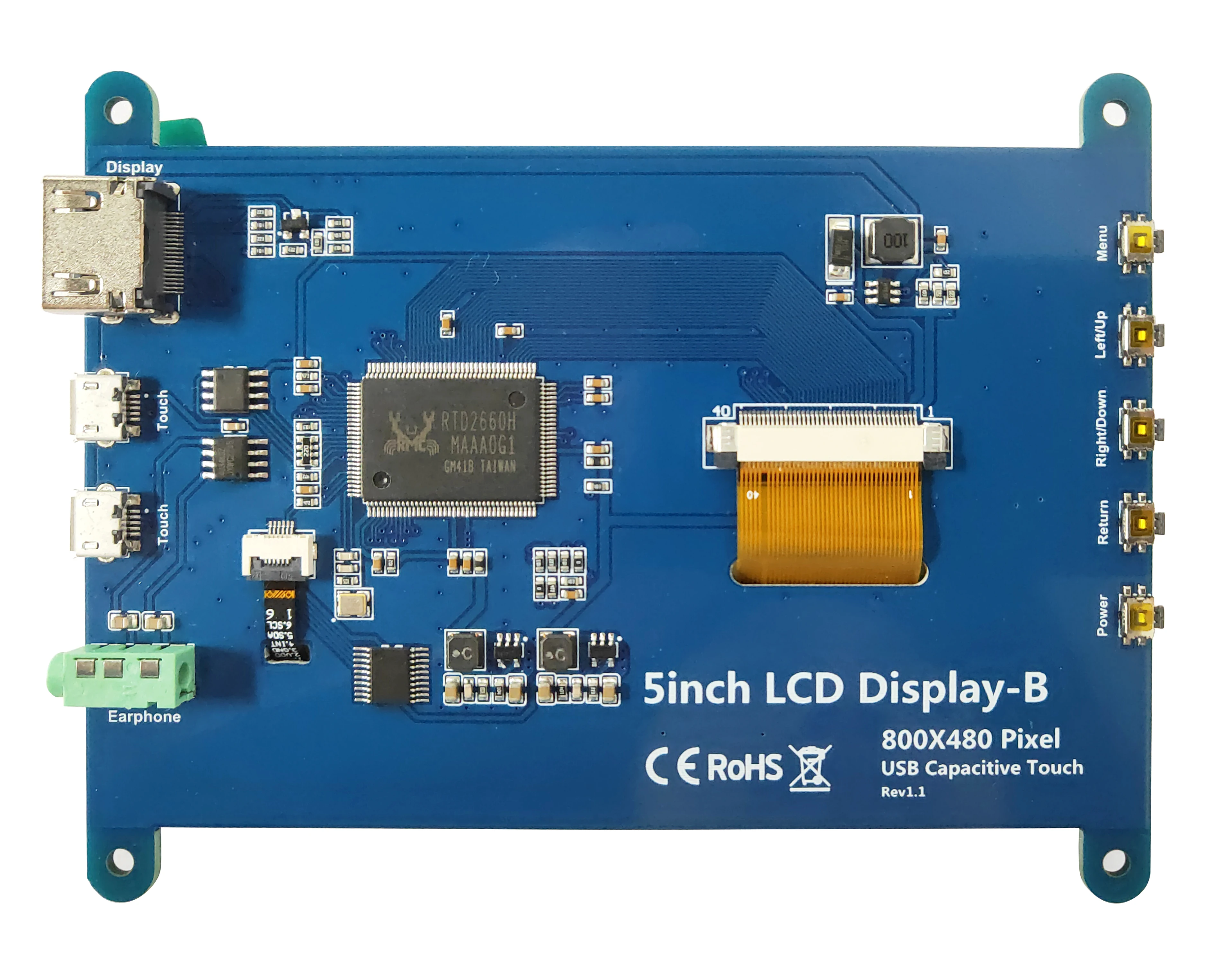 5.0 بوصة 7 بوصة 800*480 IPS MIPI TFT DSI متعددة اللمس بالسعة لوحة اللمس وحدة LCD شاشة عرض شاشة لراسبيري بي