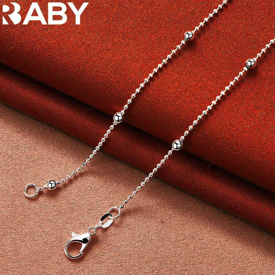 URBABY 925 Sterling Silver 55cm Beads Chain Necklace Creativity Gifts Street All-match Party And Daily Wear