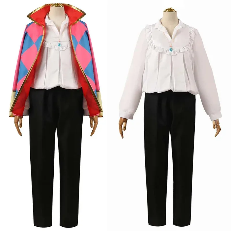 

2025 12 Fantasy Wigs Costume Anime Howl Cosplay Move Castle Outfits Male Roleplay Cloak Adult Men Halloween Party S