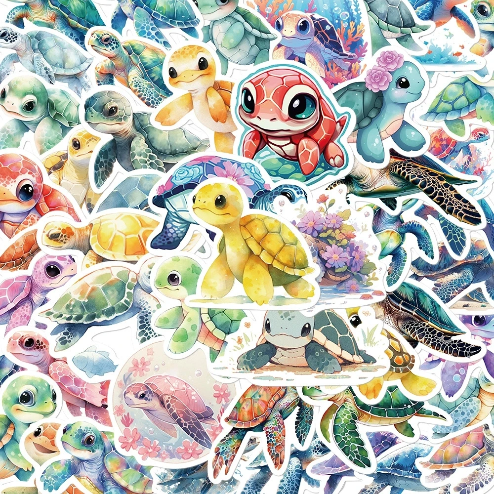50/100PCS Cartoon Nette Schildkröte Graffiti Aufkleber Dekoration Gitarre Notebook Gepäck DIY Wasserdichte Schreibwaren Aufkleber