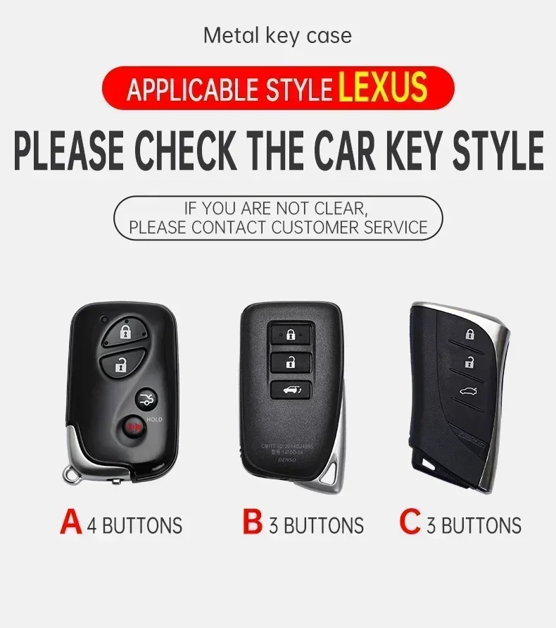 Car Key Case Cover For Lexus CT200H GX400 GX460 IS250 IS300C RX270 ES240 ES350 LS460 GS300 450h 460h Shell Interior Accessories