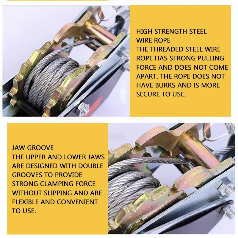 Fastener Rope Tightener 1-4T Car Cargo Manual Wire Rope Tensioner Ratchet Type Double Hook Wire Tightener