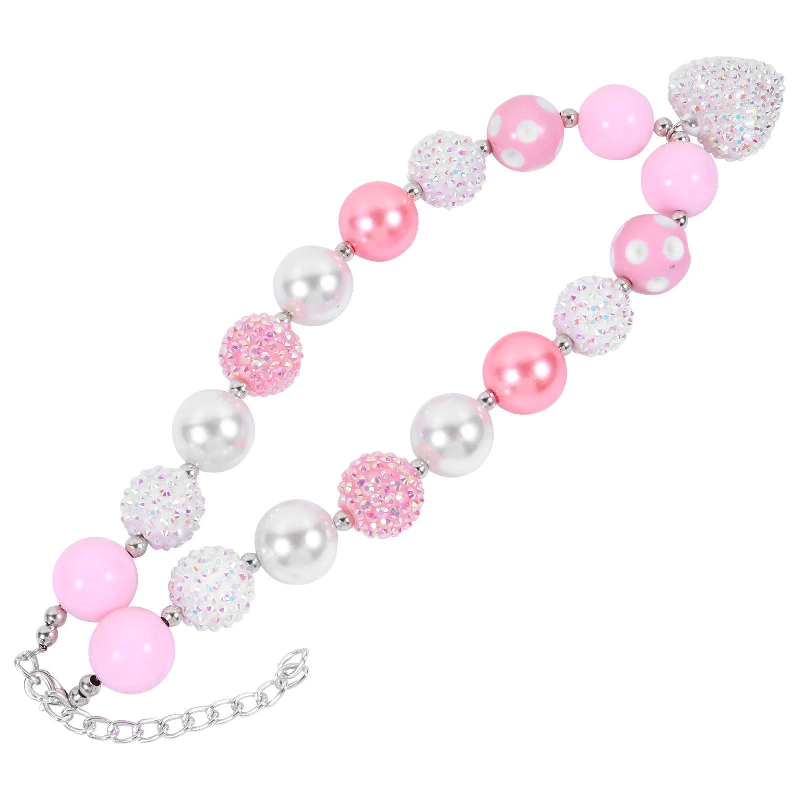 

Little Girl Heart Children's Colorful Necklace Toddler Gifts Chunky Beaded for Kids Heart-shaped Plastic Baby