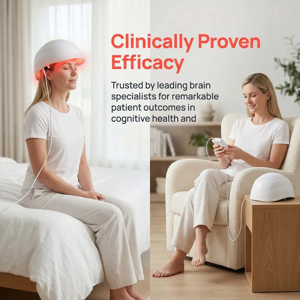 

810nm Infrared Light Therapy Helmet for Chronic Migraine TBI Headache Relief 40Hz LED Brain PBM Cap Office Relaxation