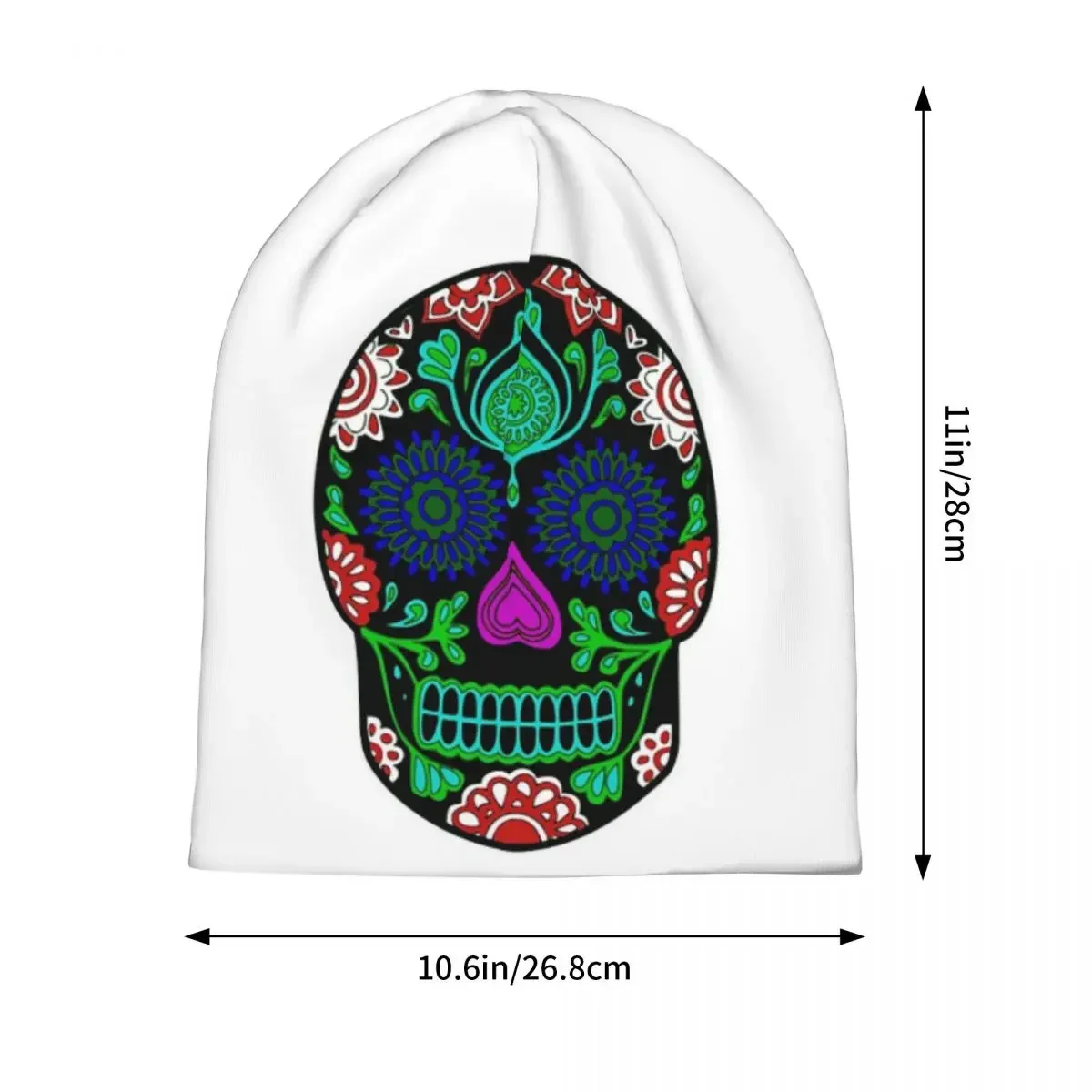 Calaveras Sugar Skull Warm Knitted Cap Fashion Bonnet Hat Autumn Winter Outdoor Beanies Hats for Men Women Adult