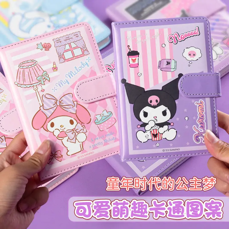 

Sweet Kuromi Anime Kawaii Sanrio Student Hand Ledger Cute Cartoon Cinnamoroll Stationery Children Buckle Notepad Notebook Gifts