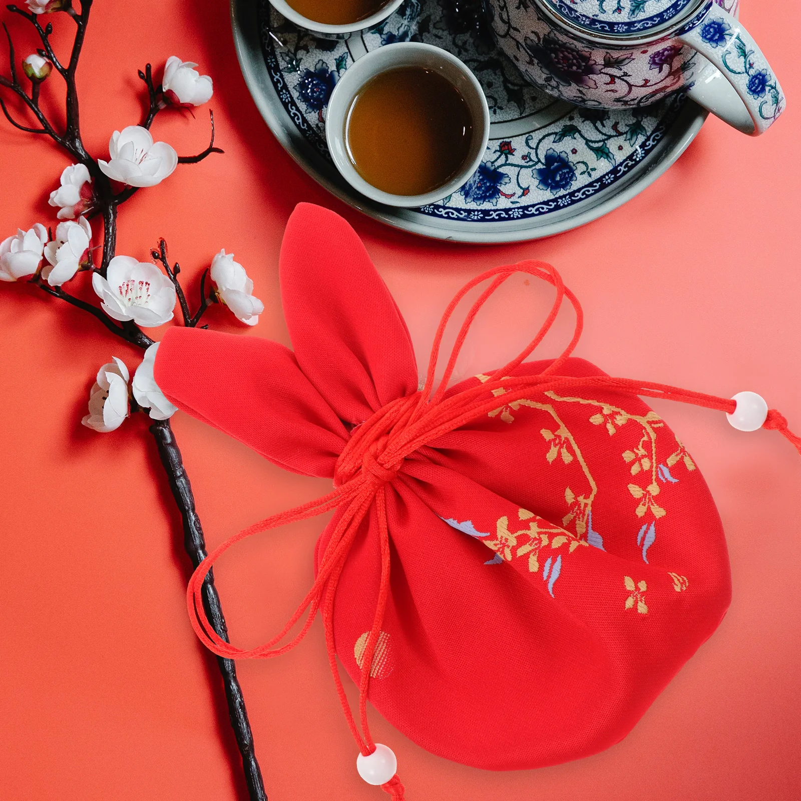 

10pcs Lavender Sachet Bags Empty Rabbit Shape Colored Silk Cloth Drawstring Bags Scented Drawer Liners Aromatic Pouches Home
