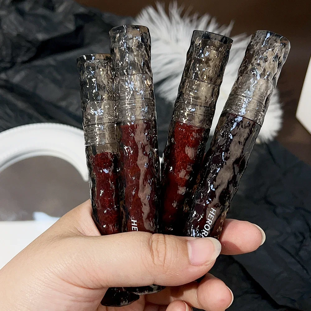 Nude Brown Mirror Water Lip Glaze Moisturizing Sexy Red Lip Tint Lipstick Makeup Long Lasting Non-stick Cup Lip Gloss Cosmetics